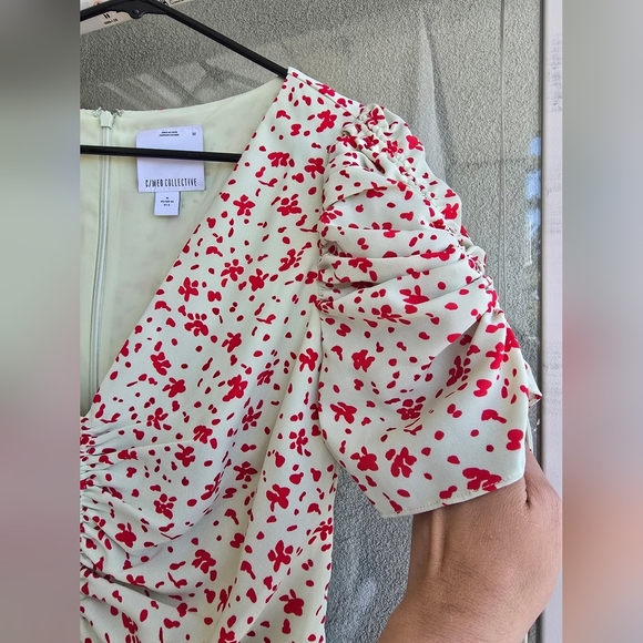 C/MEO Collective Red and Cream Puff Sleeve Sundress - Picture 7 of 16